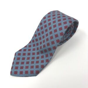VTG Brooks Brothers Makers Silk Tie 54" Blue Red Foulard Trad Prep England